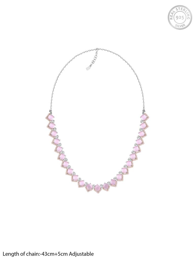 Giva 925 Sterling Silver Anushka Sharma French Rose Necklace