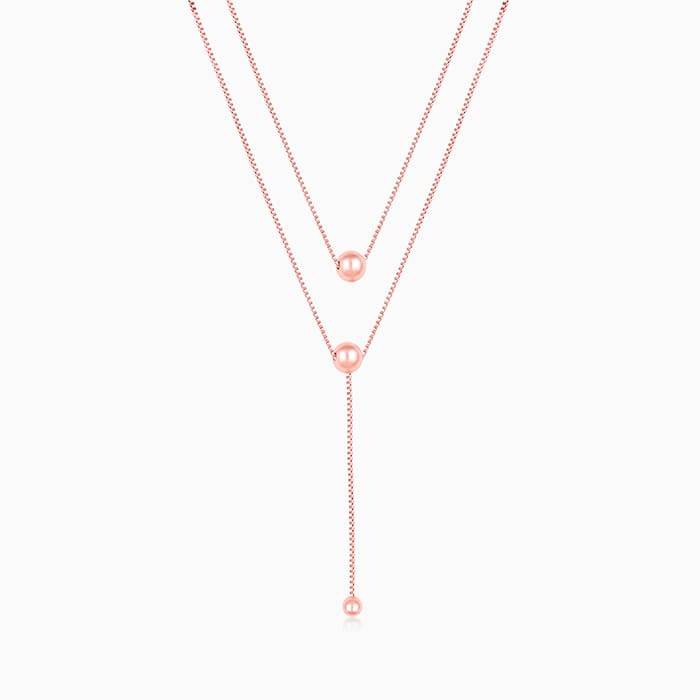 Rose Gold Terrific Trio Necklace : PD0485