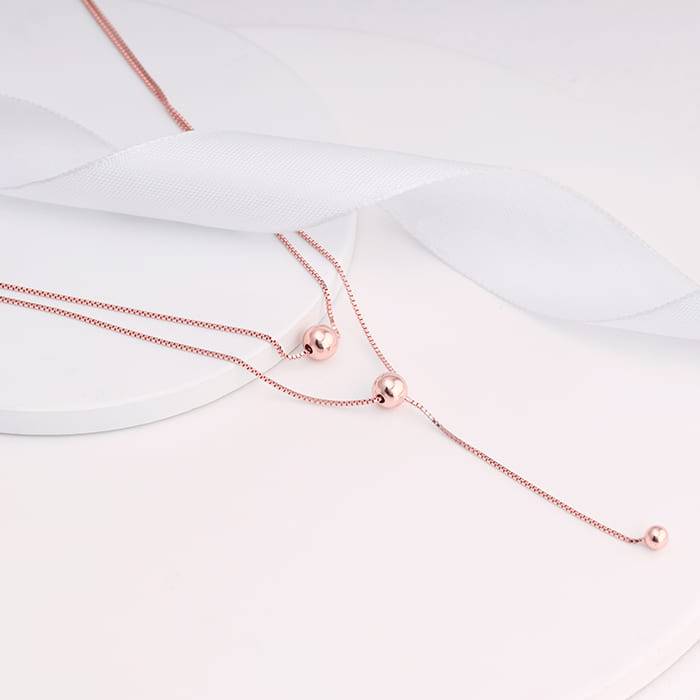 Rose Gold Terrific Trio Necklace : PD0485