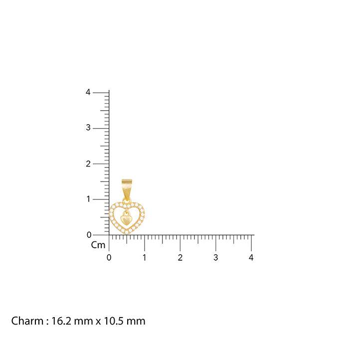 Golden Love Droplet Pendant With Link Chain : PD0502