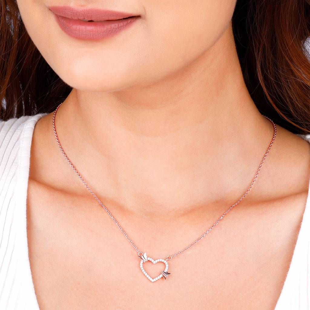 Rose Gold This Is Love Pendant With Link Chain : PD0554