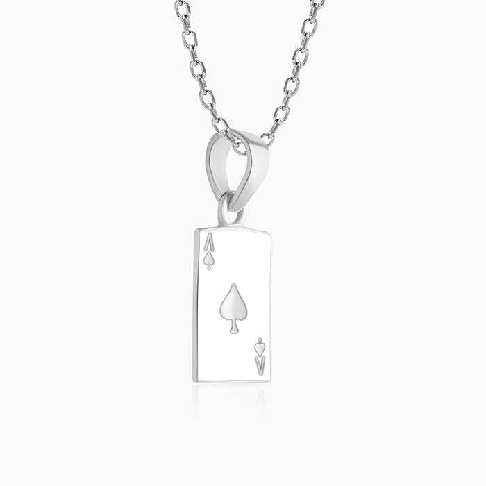 Silver Acing Hearts Pendant With Link Chain : PD0555
