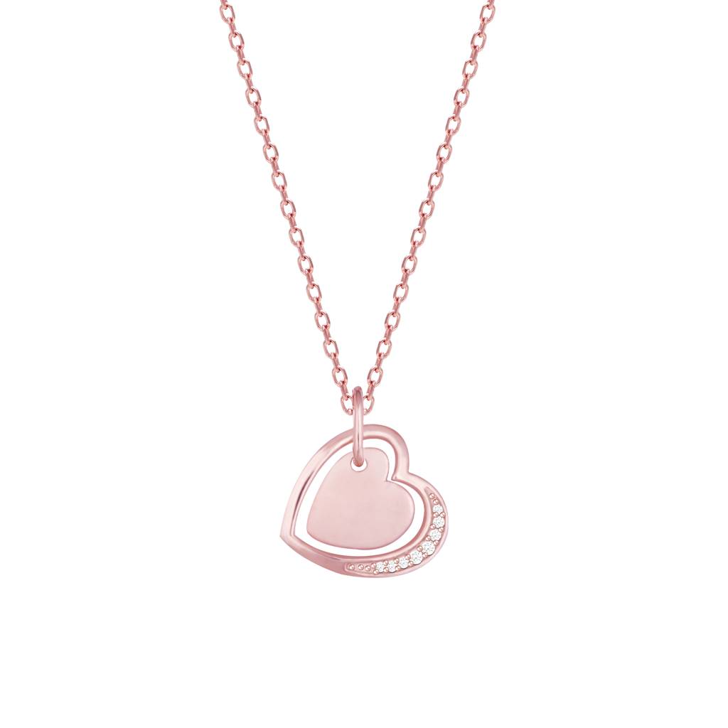 Giva 925 Silver Rose Gold In My Heart Pendant With Link Chain : PD0557