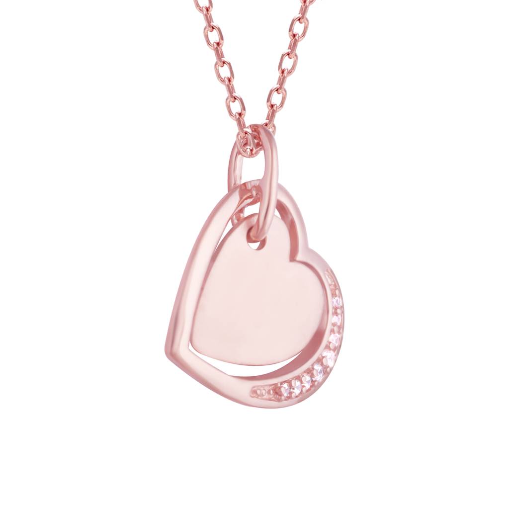 Giva 925 Silver Rose Gold In My Heart Pendant With Link Chain : PD0557