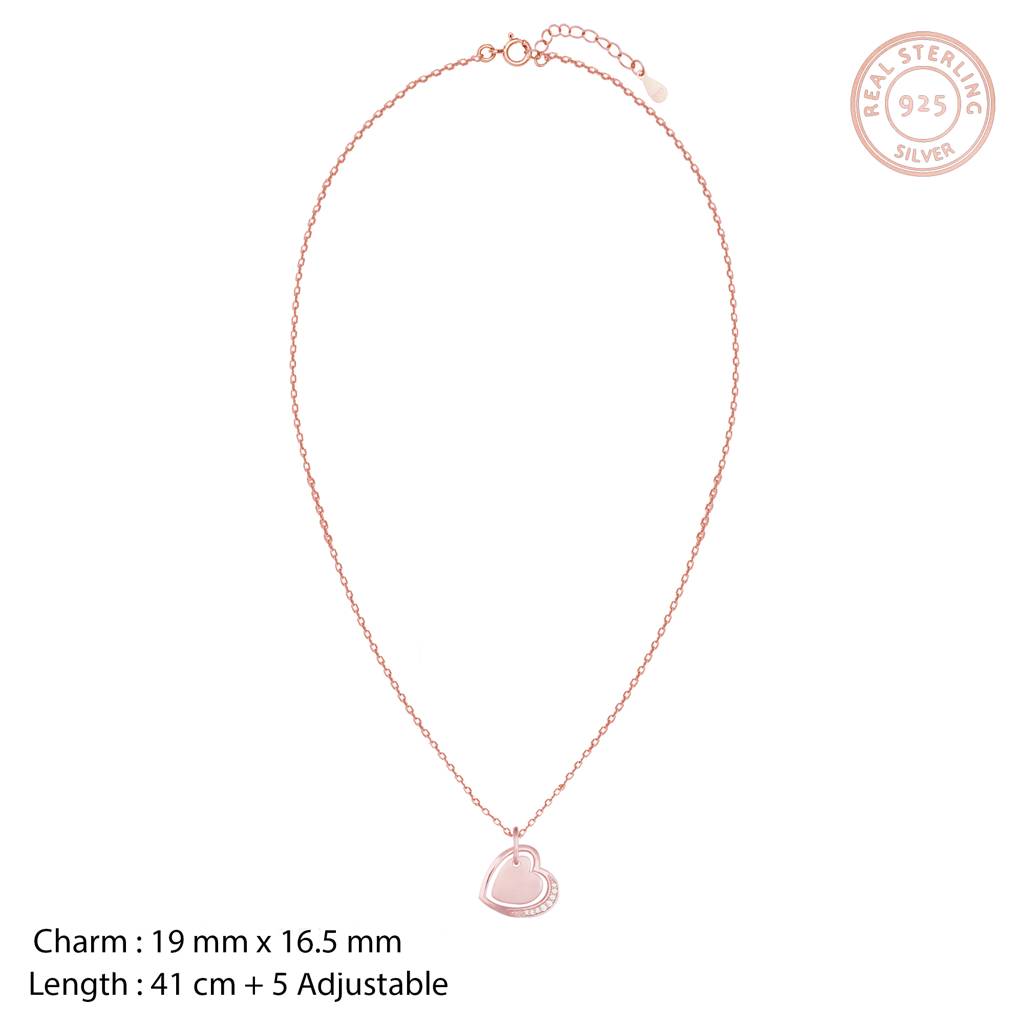 Giva 925 Silver Rose Gold In My Heart Pendant With Link Chain : PD0557