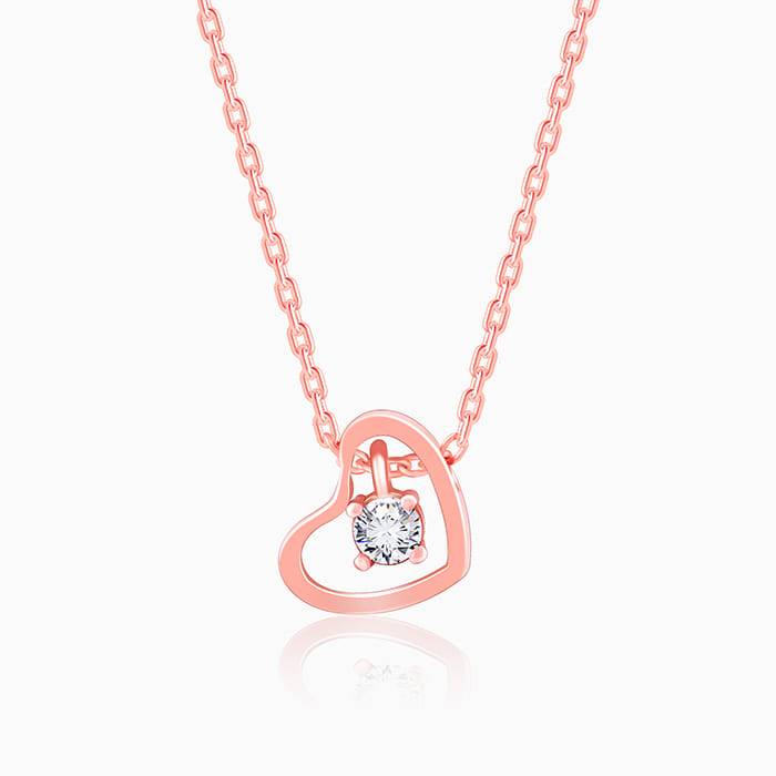 Rose Gold Whole Heart Necklace : PD0559
