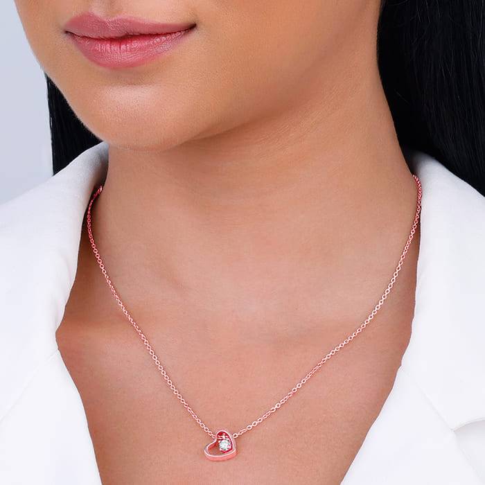 Rose Gold Whole Heart Necklace : PD0559