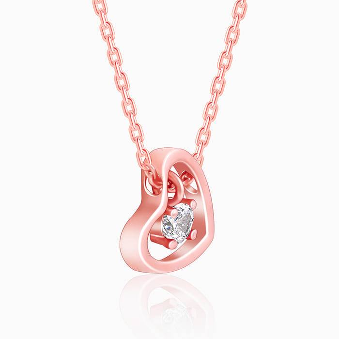 Rose Gold Whole Heart Necklace : PD0559