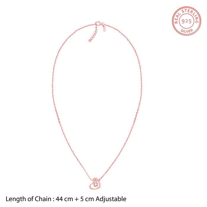 Rose Gold Whole Heart Necklace : PD0559