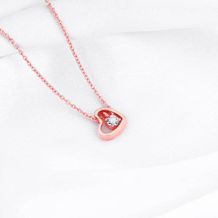 Rose Gold Whole Heart Necklace : PD0559