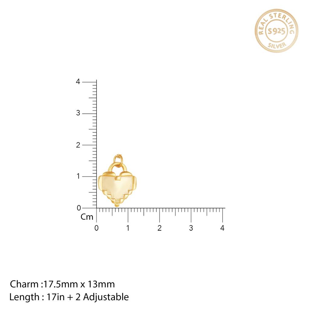 Golden Heartbeat Pendant With A Link Chain : PD0563