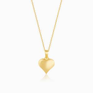 Golden Pure Heart Pendant With Link Chain : PD0564