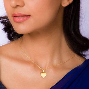 Golden Pure Heart Pendant With Link Chain : PD0564