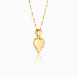 Golden Pure Heart Pendant With Link Chain : PD0564