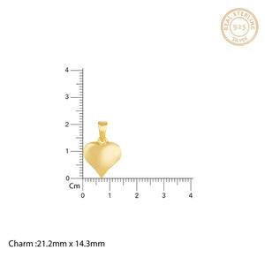 Golden Pure Heart Pendant With Link Chain : PD0564