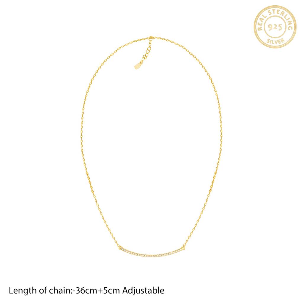 Golden Zircon Arc Necklace : PD0593