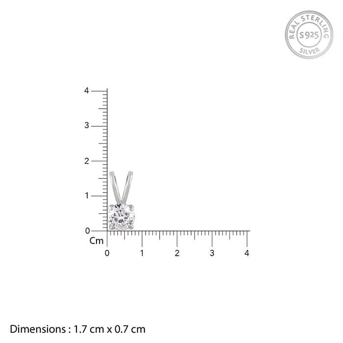 Anushka Sharma Silver Zircon Pendant With Link Chain : PD059