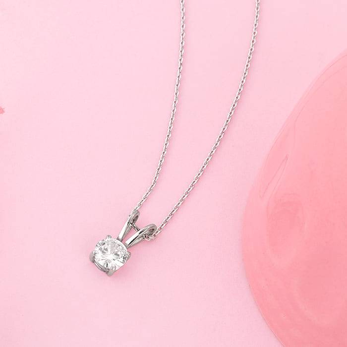 Anushka Sharma Silver Zircon Pendant With Link Chain : PD059
