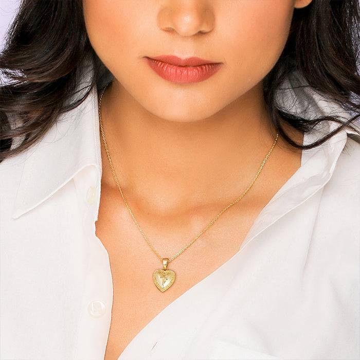 Golden Heart Winner Pendant With Link Chain : PD0600