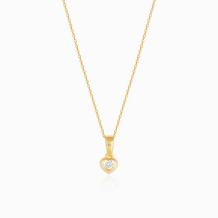 Golden Imagine Hearts Pendant With Link Chain : PD0601