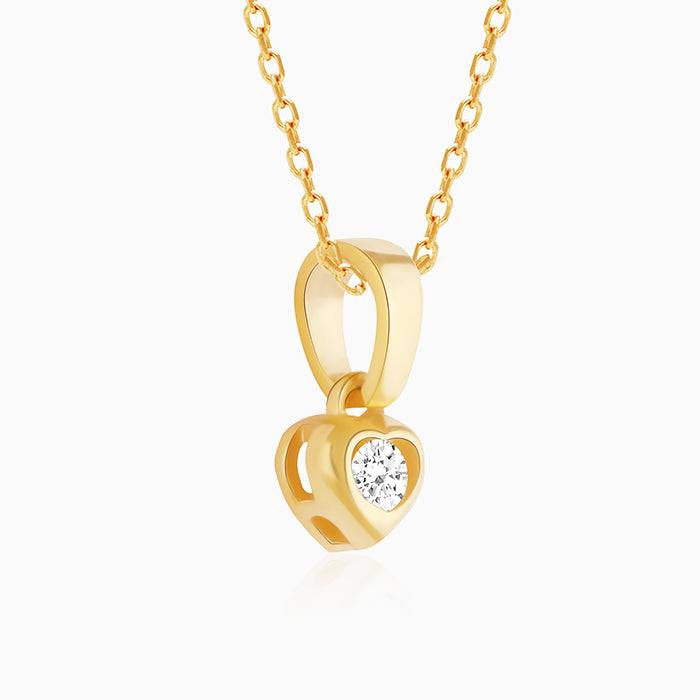 Golden Imagine Hearts Pendant With Link Chain : PD0601