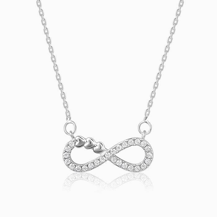 925 Silver Infinity Heart Necklace : PD061