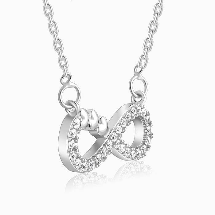 925 Silver Infinity Heart Necklace : PD061
