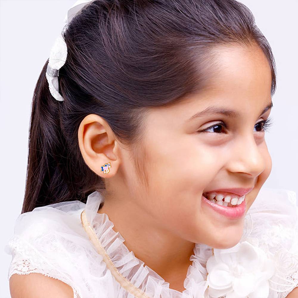 925 Silver Golden Pie Unicorn Set For Kids| Gifts For Kids : PD0621ER0694