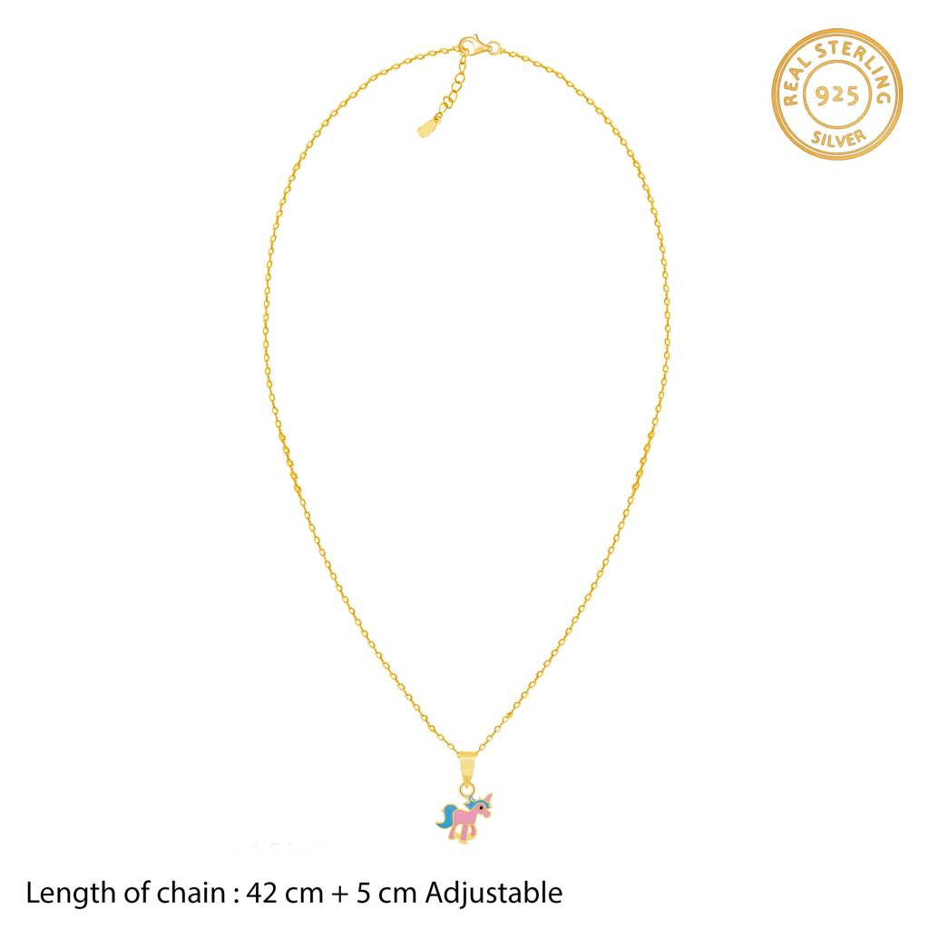Golden Pie Unicorn Kids Pendant With Link Chain (7-10 Yrs) : PD0621