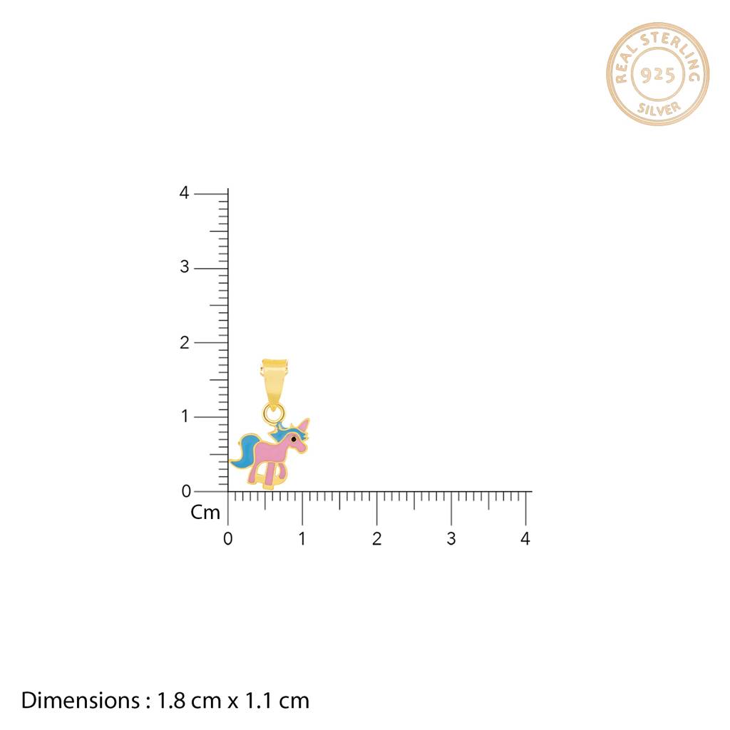 Golden Pie Unicorn Kids Pendant With Link Chain (7-10 Yrs) : PD0621