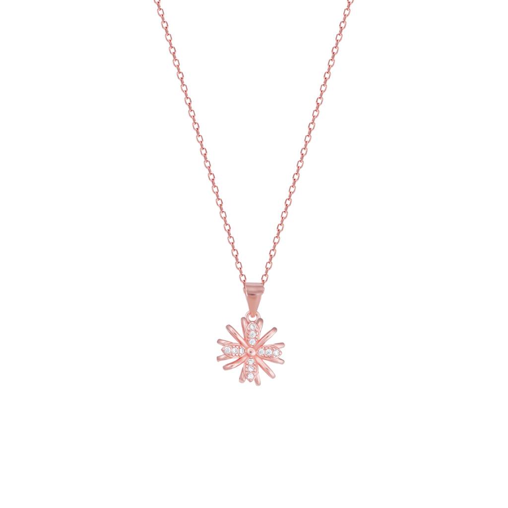 Giva 925 Silver Rose Gold Floral Dreams Pendant With Link Chain : PD0634