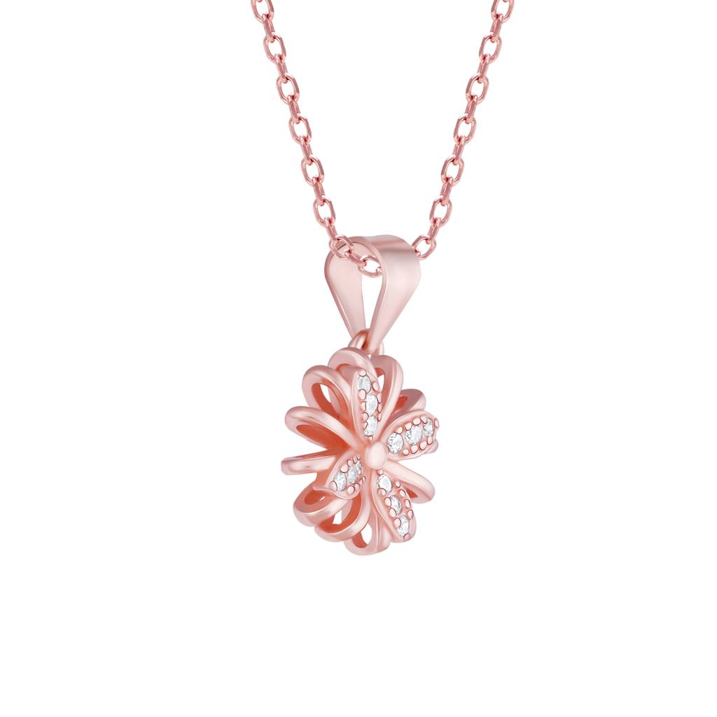 Giva 925 Silver Rose Gold Floral Dreams Pendant With Link Chain : PD0634