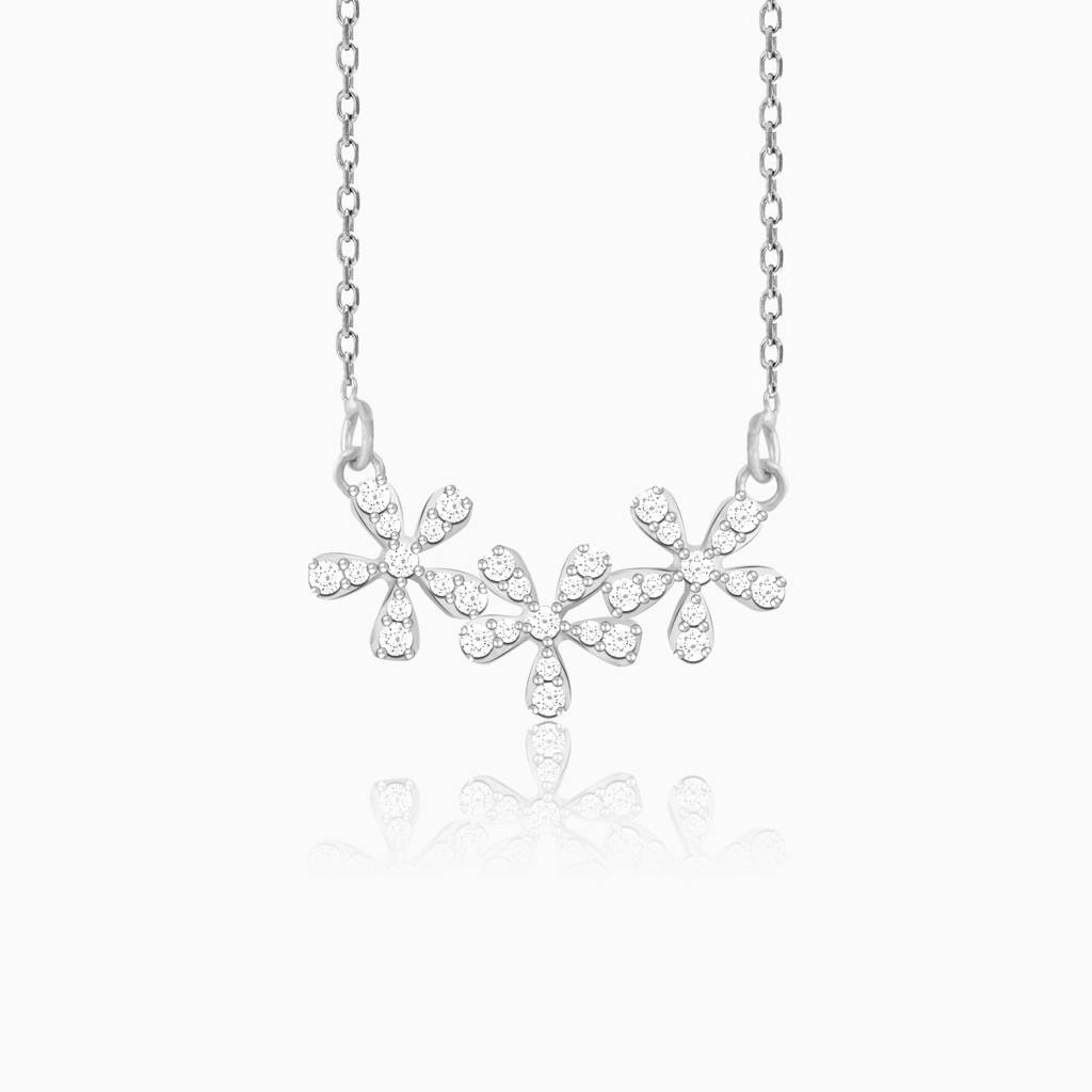Silver Floral Enchantment Necklace : PD0640