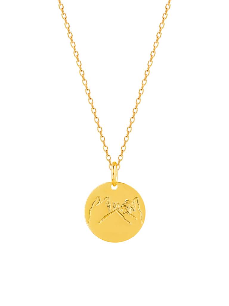 GIVA 925 Sterling Silver Golden Pinky Swear Necklace