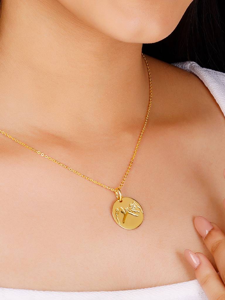GIVA 925 Sterling Silver Golden Pinky Swear Necklace