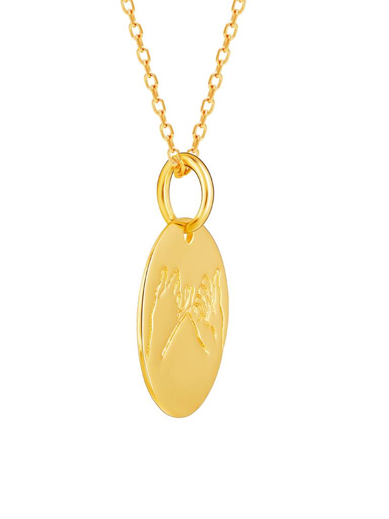 GIVA 925 Sterling Silver Golden Pinky Swear Necklace