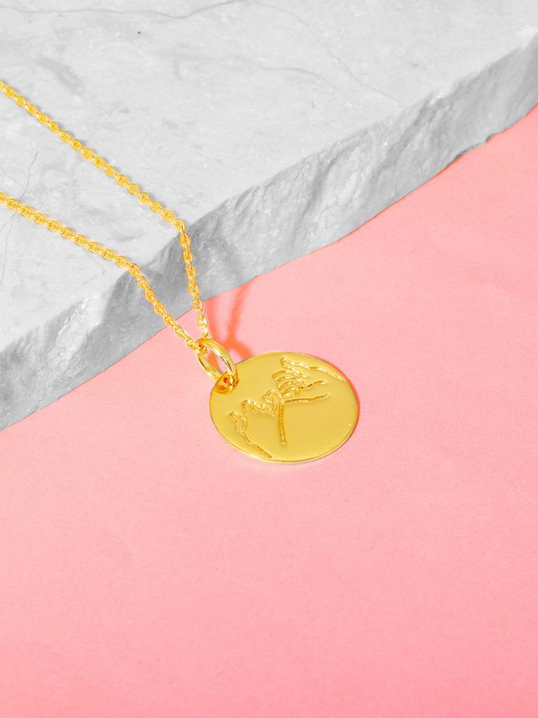 GIVA 925 Sterling Silver Golden Pinky Swear Necklace