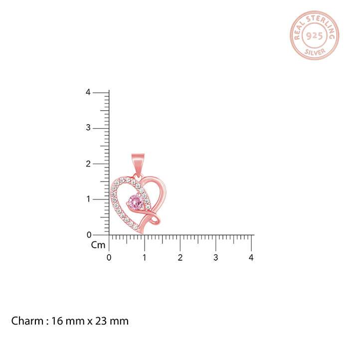 Rose Gold Music In My Heart Pendant With Link Chain : PD0670
