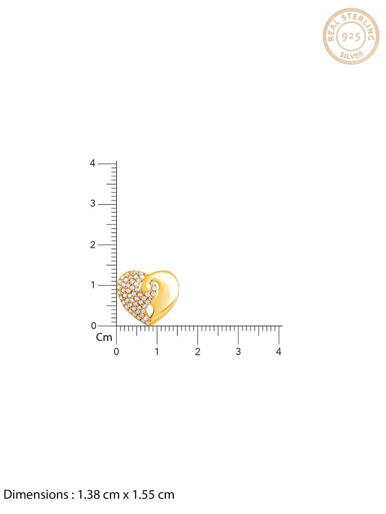 GIVA 925 Sterling Silver Golden Zircon Sparkling Heart Pendant with Link Chain