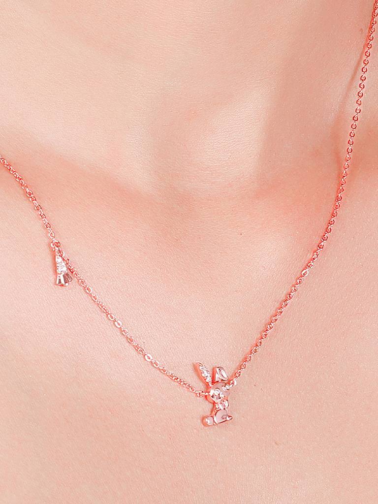 GIVA 925 Sterling Silver Rose Gold Bunny Pendant