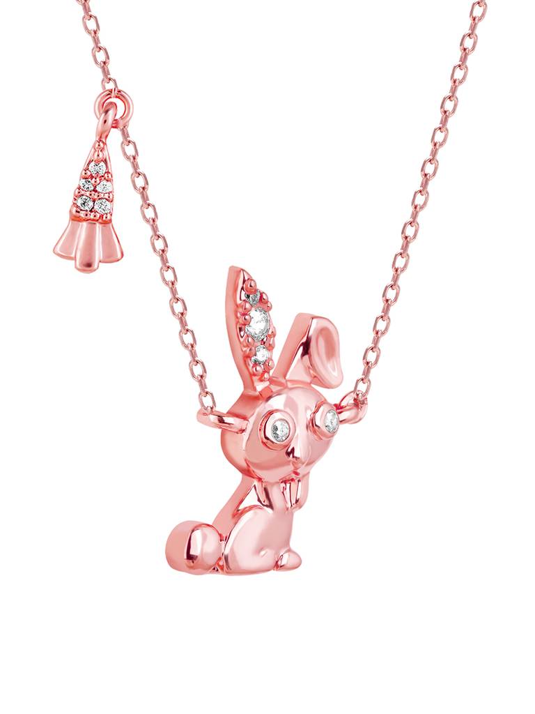 GIVA 925 Sterling Silver Rose Gold Bunny Pendant