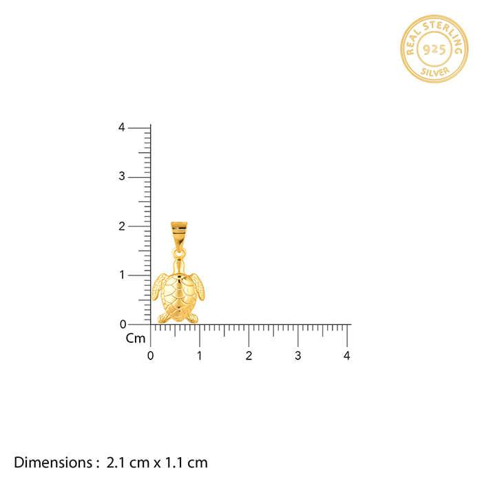 Golden Tortoise Of Fortune Pendant With Link Chain : PD0702