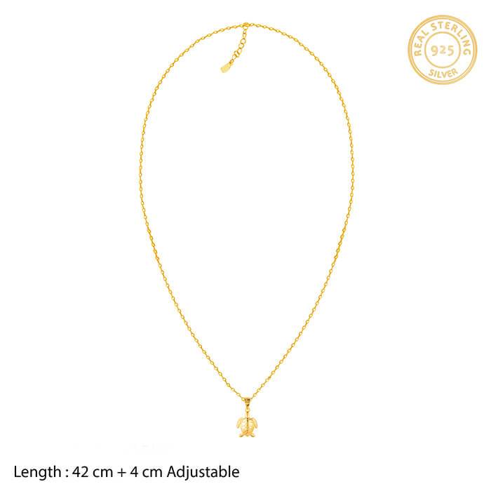 Golden Tortoise Of Fortune Pendant With Link Chain : PD0702