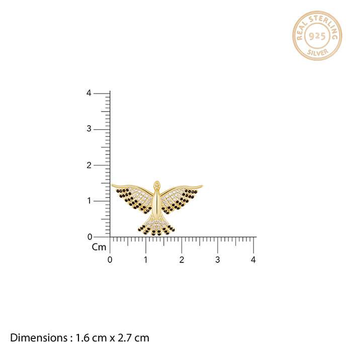 Golden Phoenix Black Stone Pendant With Link Chain : PD0706