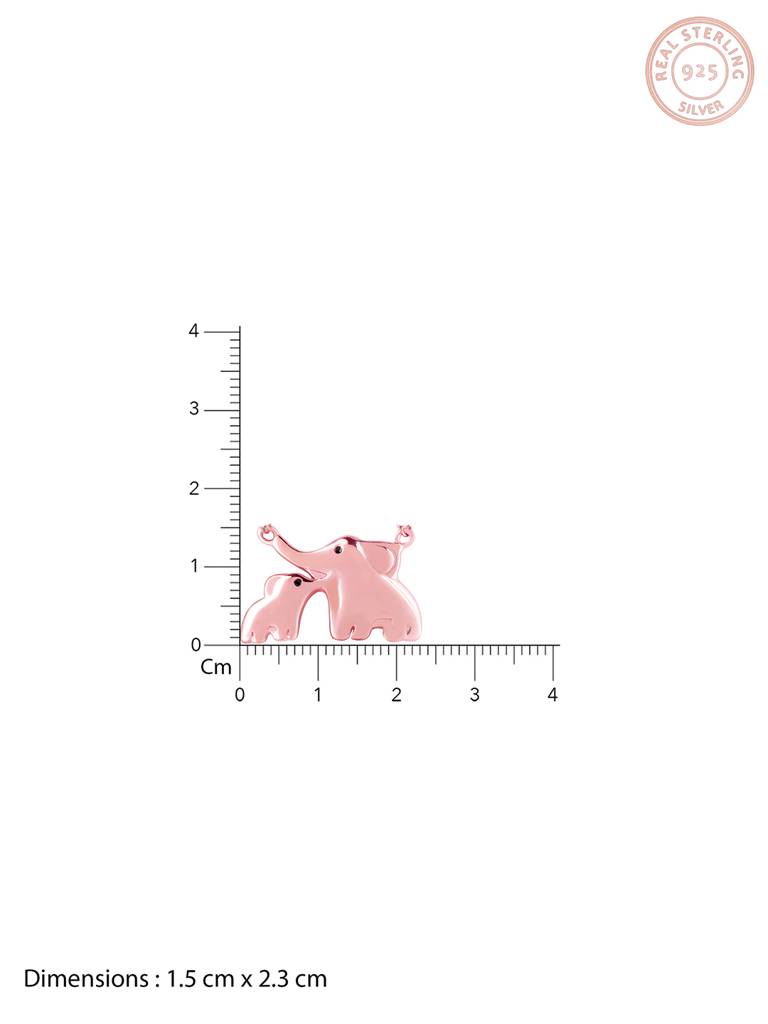 GIVA 925 Sterling Silver Rose Gold Elephant Love Necklace