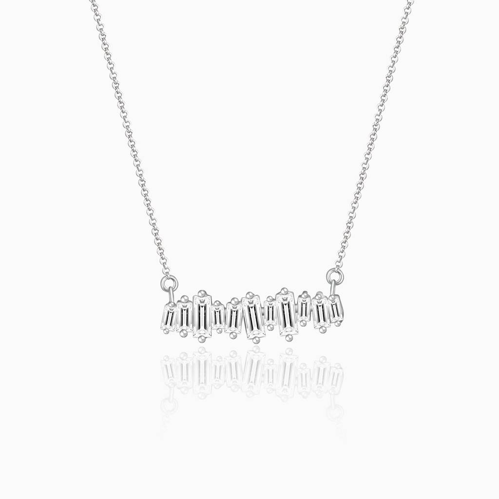 Silver Multi-Baguette Necklace : PD070