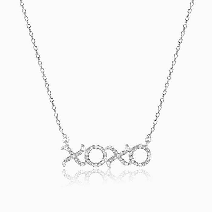Silver Zircon Xoxo Necklace : PD0724