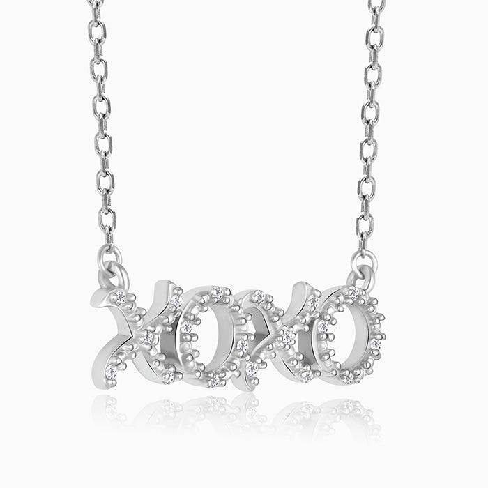 Silver Zircon Xoxo Necklace : PD0724