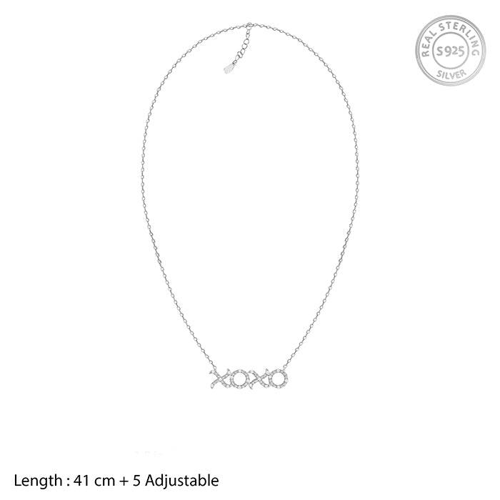 Silver Zircon Xoxo Necklace : PD0724