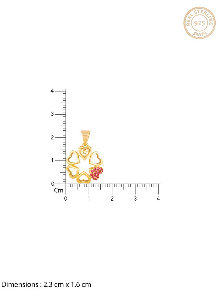 GIVA 925 Sterling Silver Golden Hearts Pendant with Link Chain